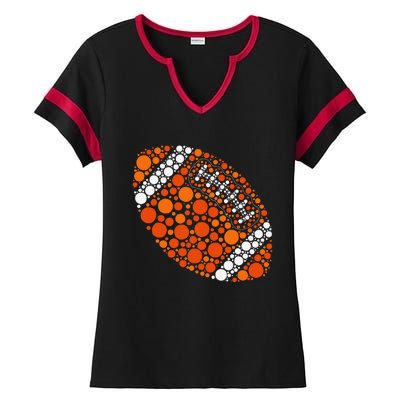 Happy Dot Day 2024 Polka Dot Football Ball Lover Gift Ladies Halftime Notch Neck Tee