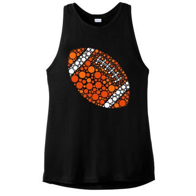 Happy Dot Day 2024 Polka Dot Football Ball Lover Gift Ladies PosiCharge Tri-Blend Wicking Tank