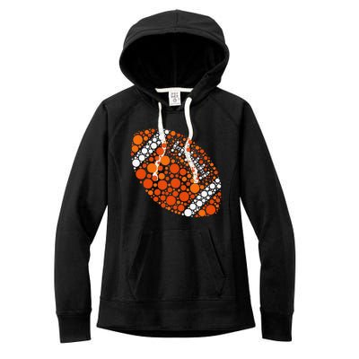 Happy Dot Day 2024 Polka Dot Football Ball Lover Gift Women's Fleece Hoodie