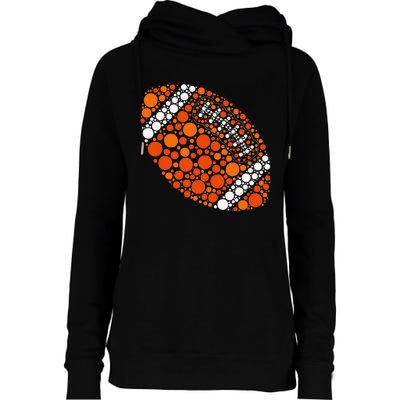 Happy Dot Day 2024 Polka Dot Football Ball Lover Gift Womens Funnel Neck Pullover Hood