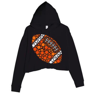 Happy Dot Day 2024 Polka Dot Football Ball Lover Gift Crop Fleece Hoodie