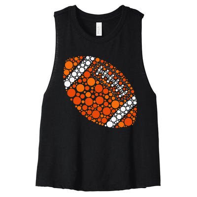 Happy Dot Day 2024 Polka Dot Football Ball Lover Gift Women's Racerback Cropped Tank