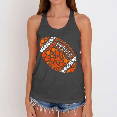 Happy Dot Day 2024 Polka Dot Football Ball Lover Gift Women's Knotted Racerback Tank