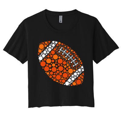 Happy Dot Day 2024 Polka Dot Football Ball Lover Gift Women's Crop Top Tee