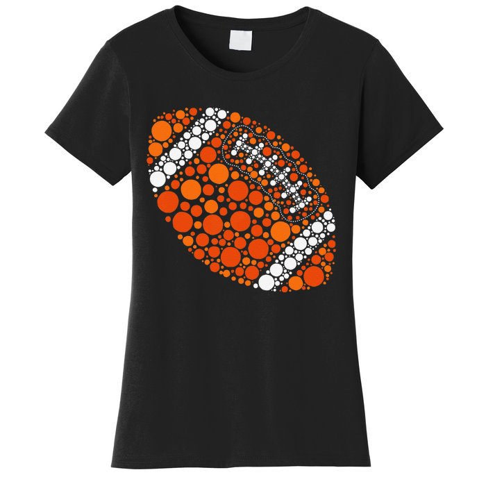 Happy Dot Day 2024 Polka Dot Football Ball Lover Gift Women's T-Shirt