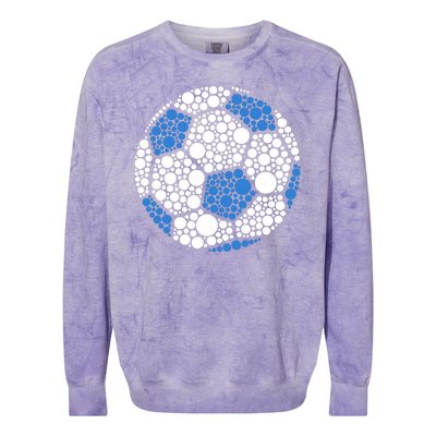 Happy Dot Day 2024 Polka Dot Soccer Ball Lover Colorblast Crewneck Sweatshirt