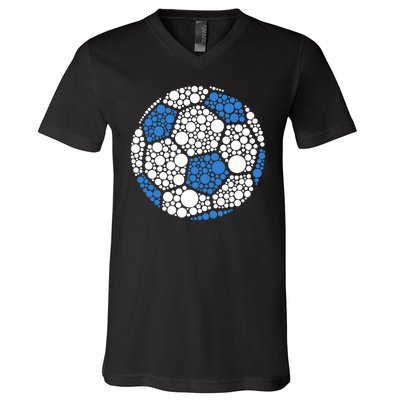 Happy Dot Day 2024 Polka Dot Soccer Ball Lover V-Neck T-Shirt