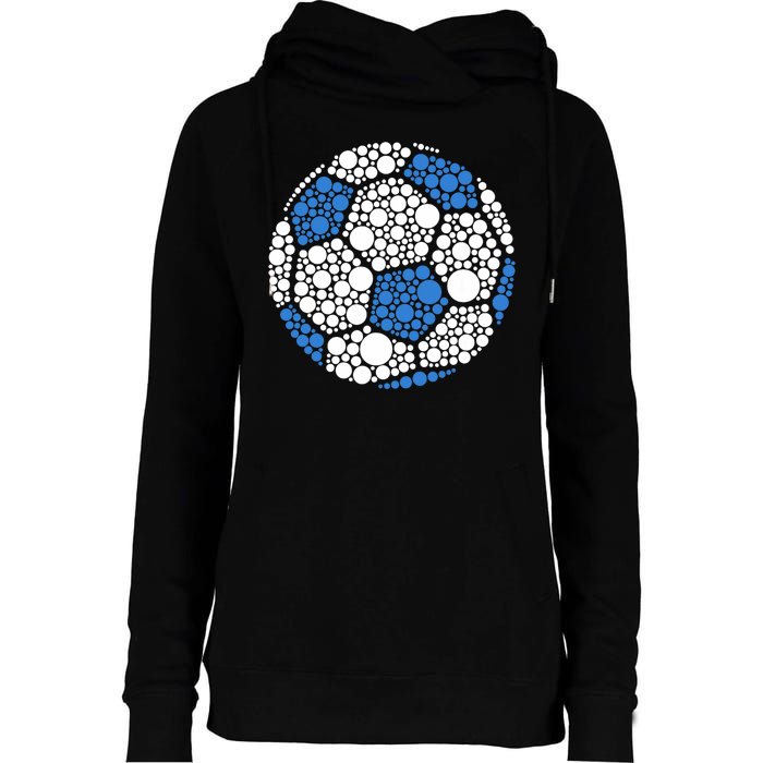 Happy Dot Day 2024 Polka Dot Soccer Ball Lover Womens Funnel Neck Pullover Hood