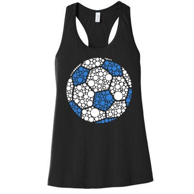 Happy Dot Day 2024 Polka Dot Soccer Ball Lover Women's Racerback Tank