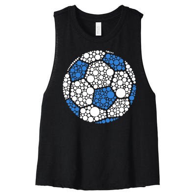 Happy Dot Day 2024 Polka Dot Soccer Ball Lover Women's Racerback Cropped Tank