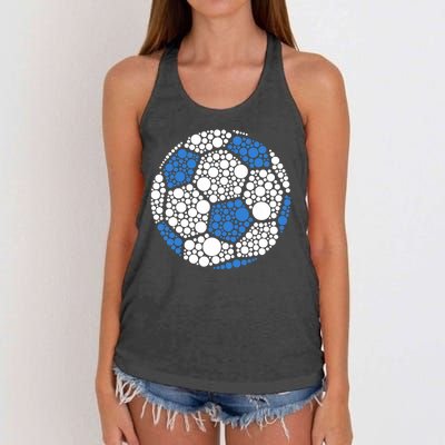 Happy Dot Day 2024 Polka Dot Soccer Ball Lover Women's Knotted Racerback Tank