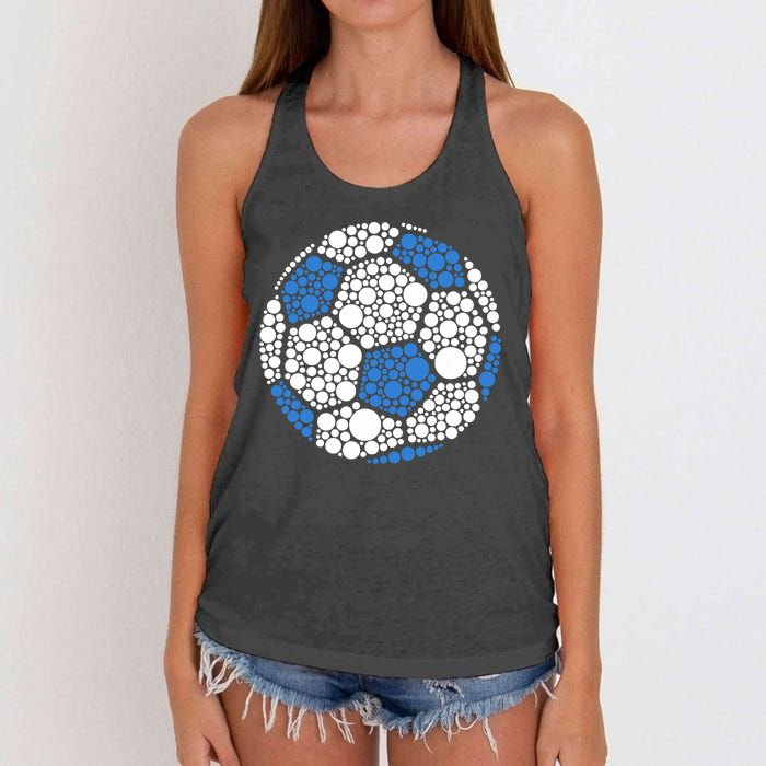 Happy Dot Day 2024 Polka Dot Soccer Ball Lover Women's Knotted Racerback Tank