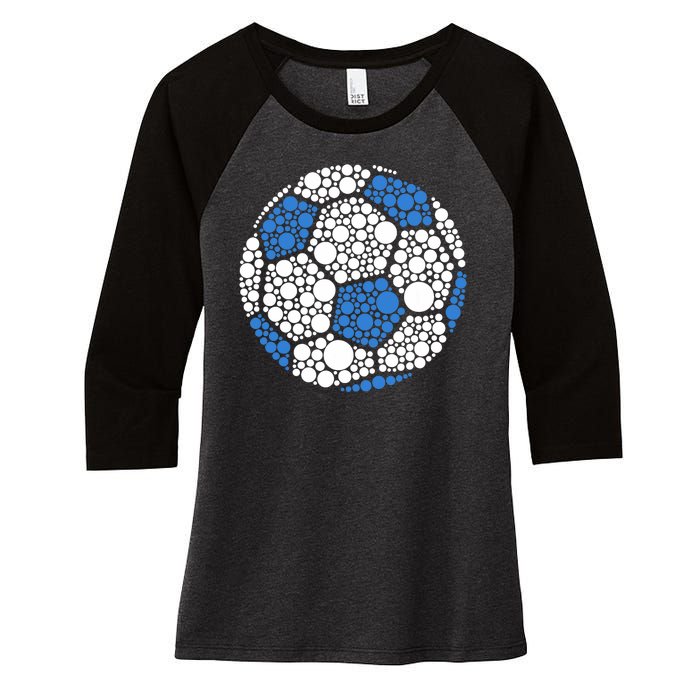 Happy Dot Day 2024 Polka Dot Soccer Ball Lover Women's Tri-Blend 3/4-Sleeve Raglan Shirt