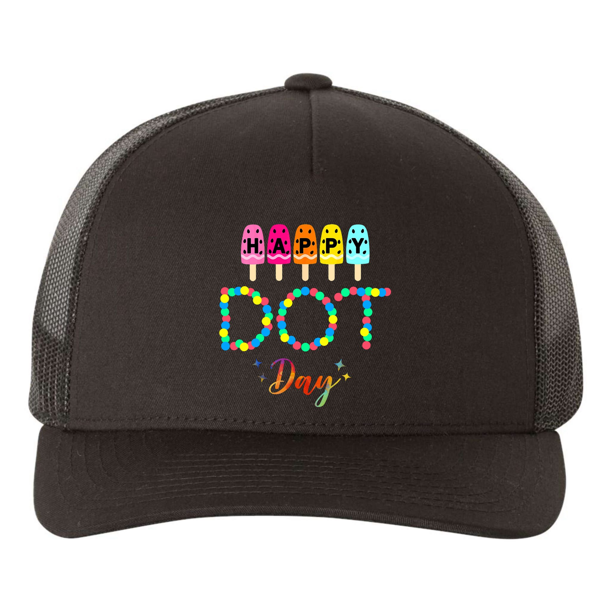 Happy Dot Day Colorful Yupoong Adult 5-Panel Trucker Hat
