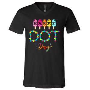 Happy Dot Day Colorful V-Neck T-Shirt