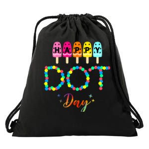 Happy Dot Day Colorful Drawstring Bag