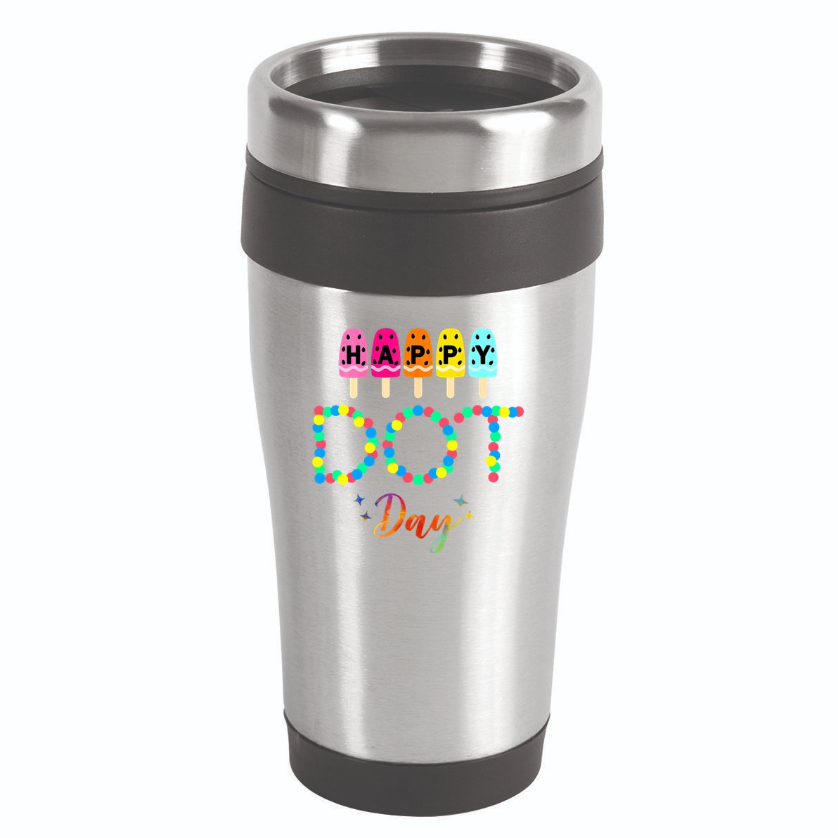 Happy Dot Day Colorful 16oz Travel Tumbler