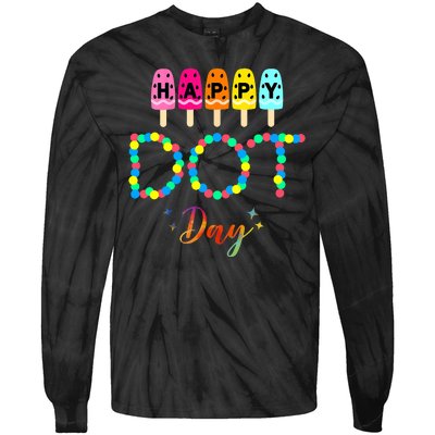 Happy Dot Day Colorful Tie-Dye Long Sleeve Shirt