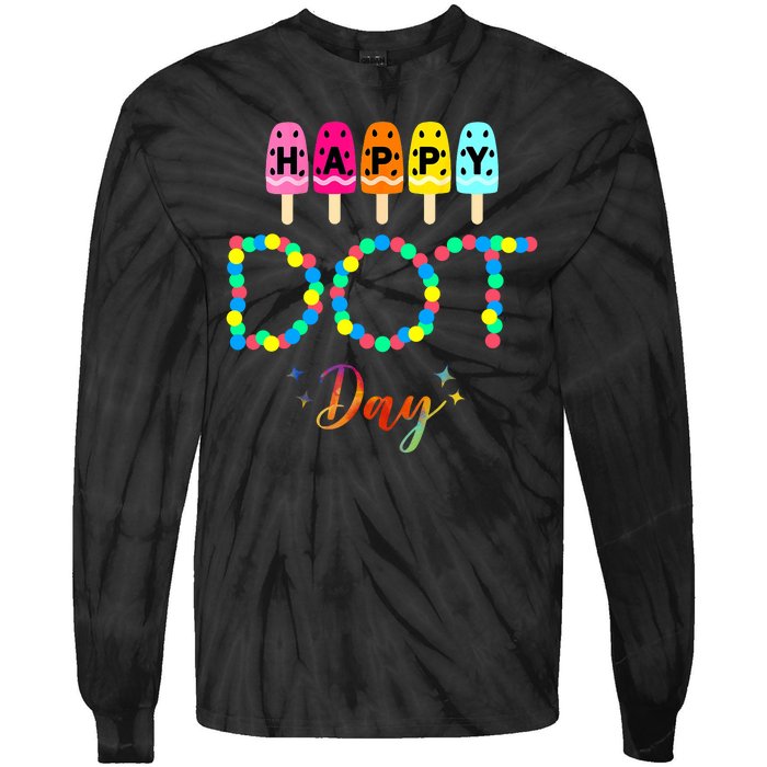 Happy Dot Day Colorful Tie-Dye Long Sleeve Shirt