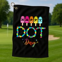 Happy Dot Day Colorful Golf Towel