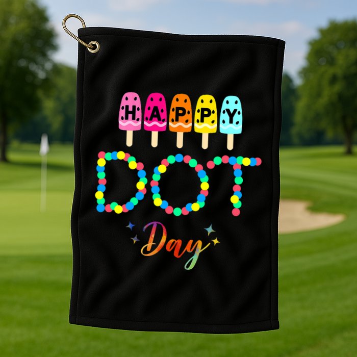 Happy Dot Day Colorful Golf Towel