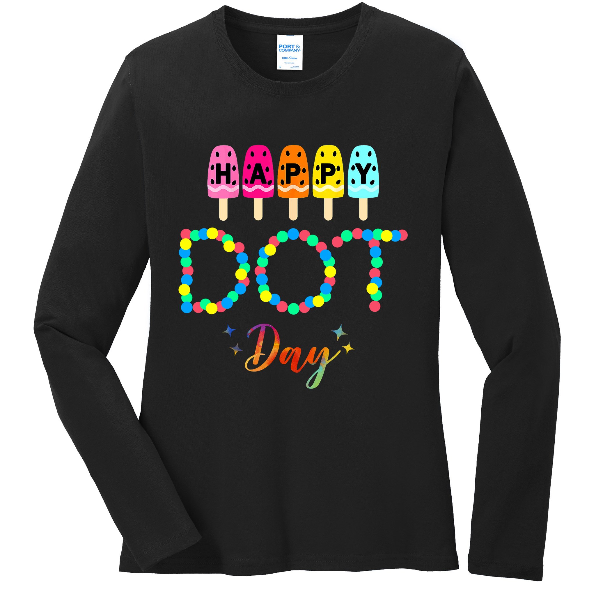 Happy Dot Day Colorful Ladies Long Sleeve Shirt