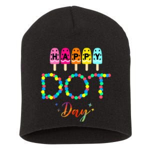 Happy Dot Day Colorful Short Acrylic Beanie