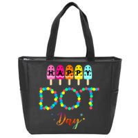 Happy Dot Day Colorful Zip Tote Bag