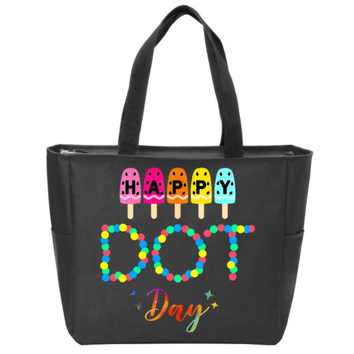 Happy Dot Day Colorful Zip Tote Bag