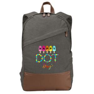 Happy Dot Day Colorful Cotton Canvas Backpack