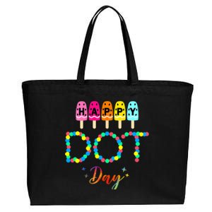 Happy Dot Day Colorful Cotton Canvas Jumbo Tote