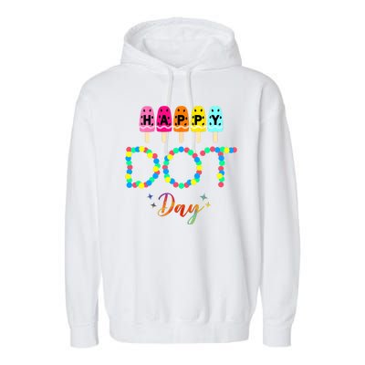 Happy Dot Day Colorful Garment-Dyed Fleece Hoodie