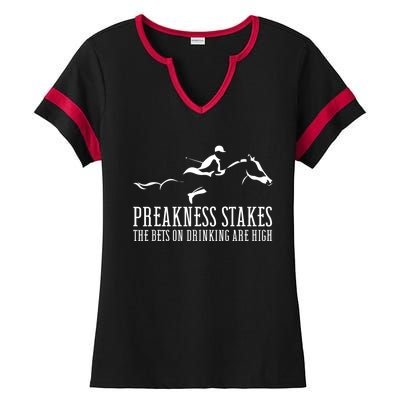 Horse Derby Day Preakness Stakes Horse Racing Ladies Halftime Notch Neck Tee