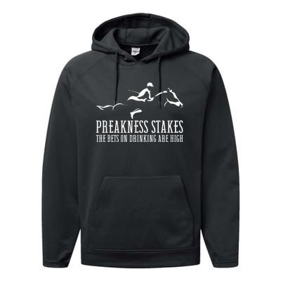 Horse Derby Day Preakness Stakes Horse Racing Performance Fleece Hoodie