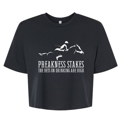 Horse Derby Day Preakness Stakes Horse Racing Bella+Canvas Jersey Crop Tee