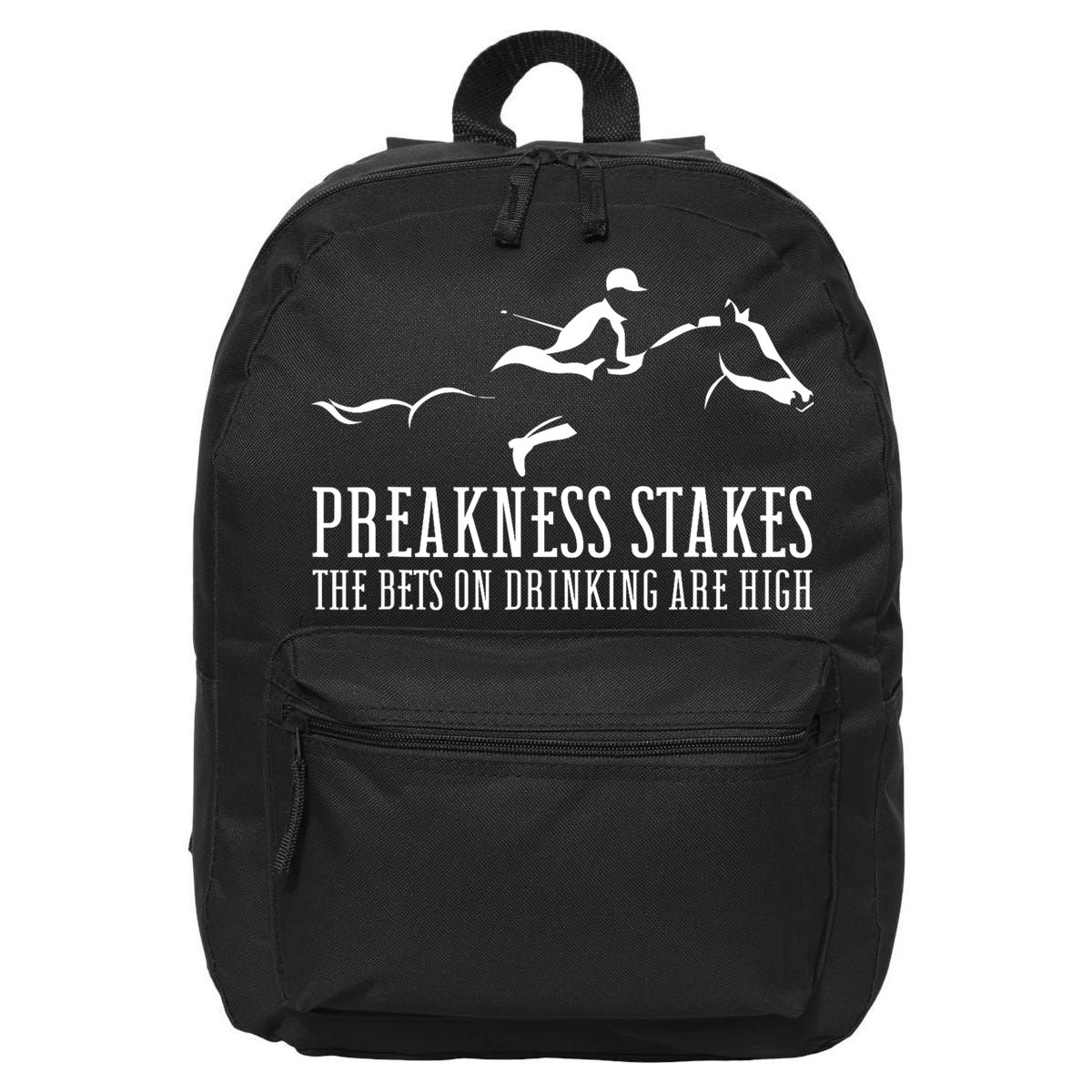 Horse Derby Day Preakness Stakes Horse Racing 16 in Basic Backpack
