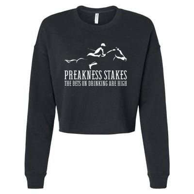 Horse Derby Day Preakness Stakes Horse Racing Cropped Pullover Crew