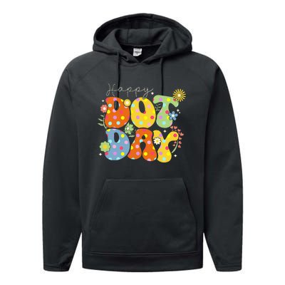 Happy Dot Day Colorful Cute Polka Dot Performance Fleece Hoodie