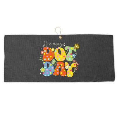 Happy Dot Day Colorful Cute Polka Dot Large Microfiber Waffle Golf Towel