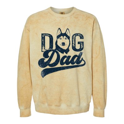 Husky Dog Dad Siberian Husky Colorblast Crewneck Sweatshirt