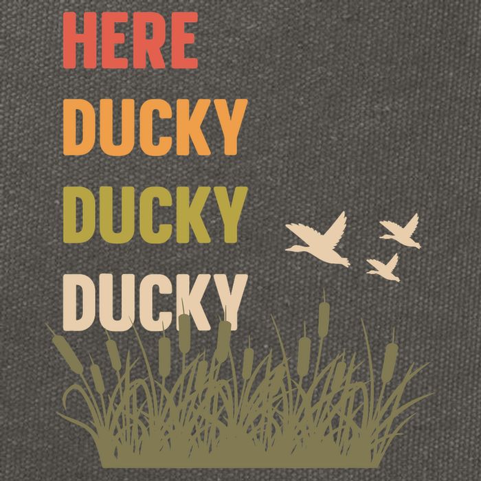 Here Ducky Ducky Ducky Funny Duck Call For Duck Hunters Cotton Canvas Backpack