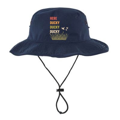 Here Ducky Ducky Ducky Funny Duck Call For Duck Hunters Legacy Cool Fit Booney Bucket Hat