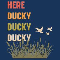 Here Ducky Ducky Ducky Funny Duck Call For Duck Hunters Drawstring Bag