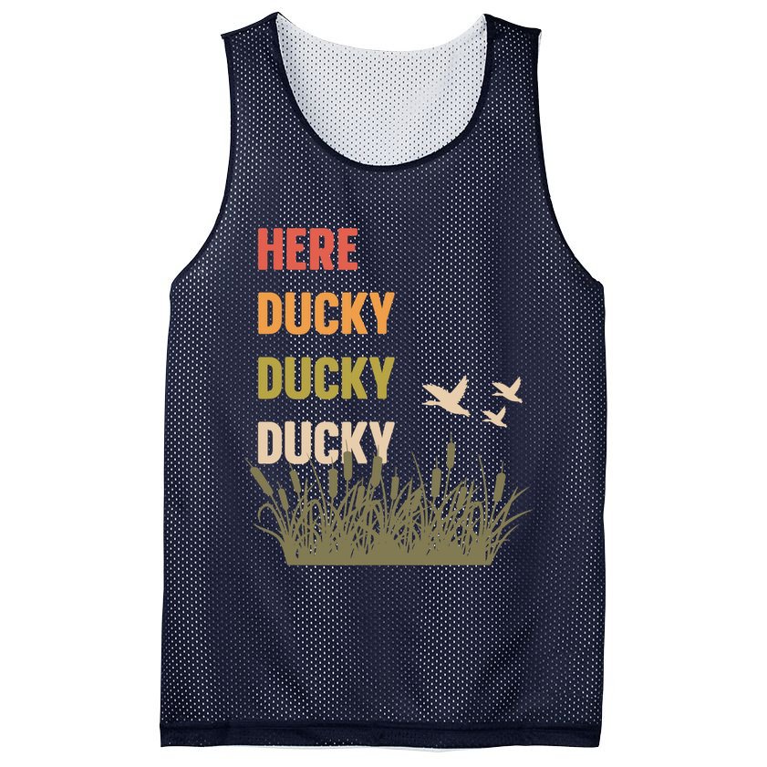 Here Ducky Ducky Ducky Funny Duck Call For Duck Hunters Mesh Reversible Basketball Jersey Tank