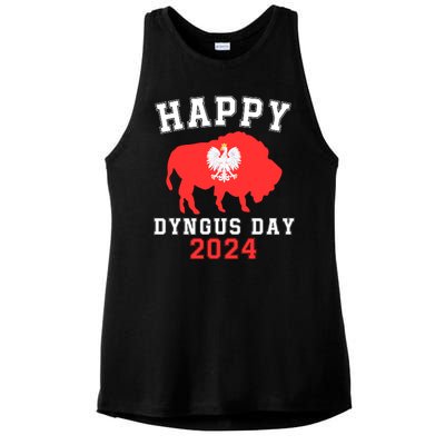 Happy Dyngus Day 2024 Polska Polish White Eagle Dyngus Day Ladies PosiCharge Tri-Blend Wicking Tank