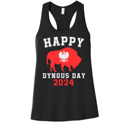 Happy Dyngus Day 2024 Polska Polish White Eagle Dyngus Day Women's Racerback Tank