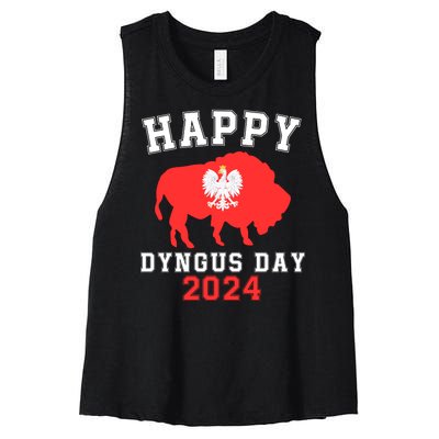 Happy Dyngus Day 2024 Polska Polish White Eagle Dyngus Day Women's Racerback Cropped Tank