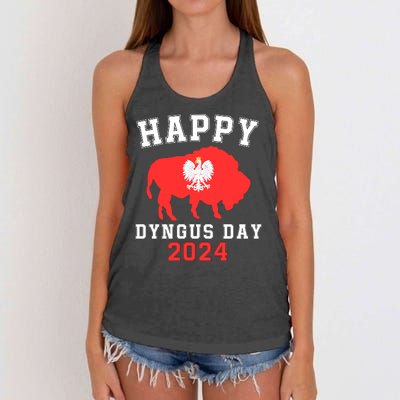 Happy Dyngus Day 2024 Polska Polish White Eagle Dyngus Day Women's Knotted Racerback Tank