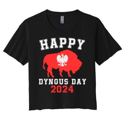 Happy Dyngus Day 2024 Polska Polish White Eagle Dyngus Day Women's Crop Top Tee