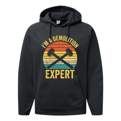 House Demolition Demolishing IM A Demolition Expert Performance Fleece Hoodie